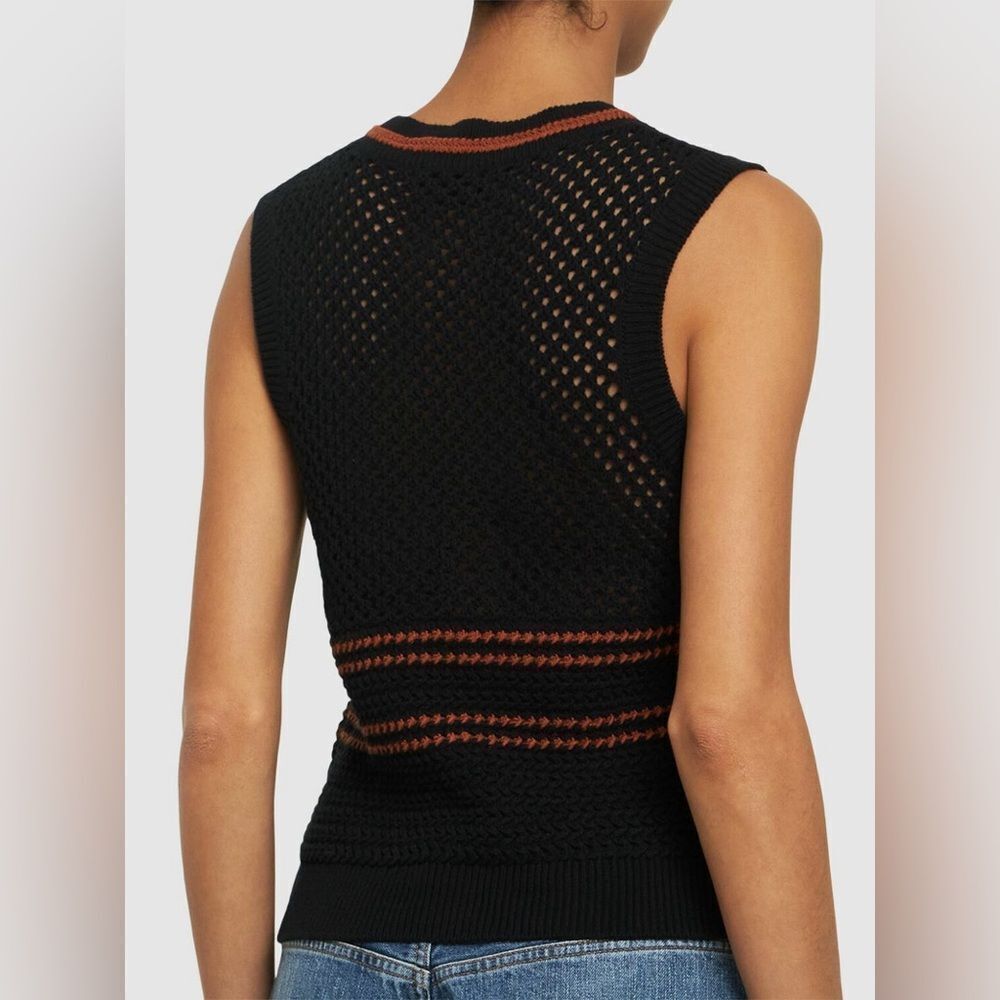 Re/Done Crochet Mesh Black Vest Sweater  Size S - Picture 4 of 9